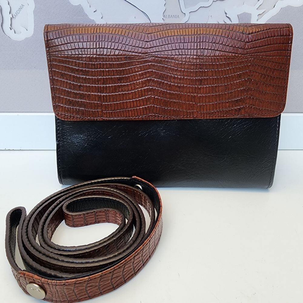 Brighton Vintage Crossbody Bag plus Wallet Snakeskin Leather - Picture 14 of 16